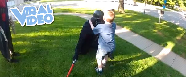 Viral Video: U.S. Navy Sailor dressed as Darth Vader surprises son