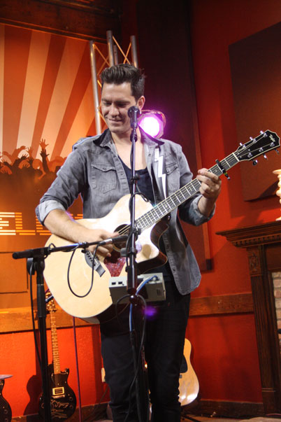 Andy Grammer performing in the Canal Side Lounge