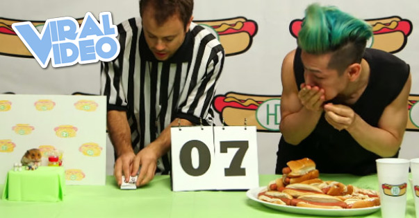 Viral Video: The Fastest Competitive Eater vs A Tiny Hamster