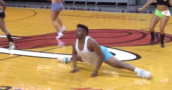 Male dancer at Miami Heat Dancer Auditions 