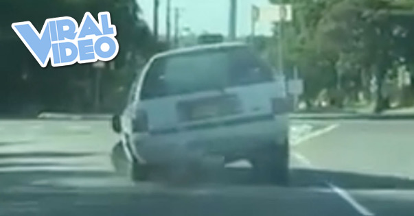 Viral Video: Driver with front wheel missing