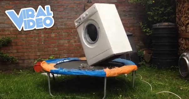 Viral Video: Washing machine brick bouncing on trampoline