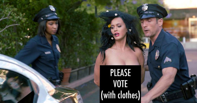 Katy Perry Votes Without Clothes!