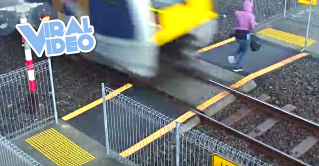 Viral Video: Almost Hit By A Train