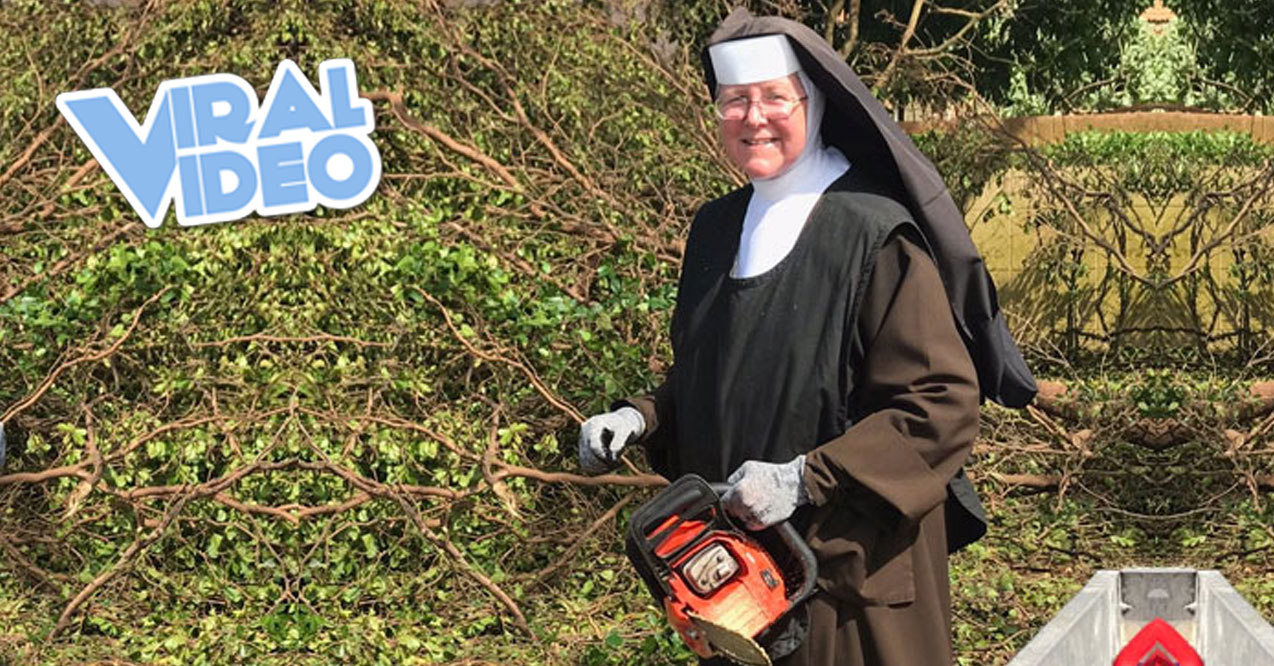 Viral Video: Chainsaw-Wielding Nun Cleans Up After Hurricane