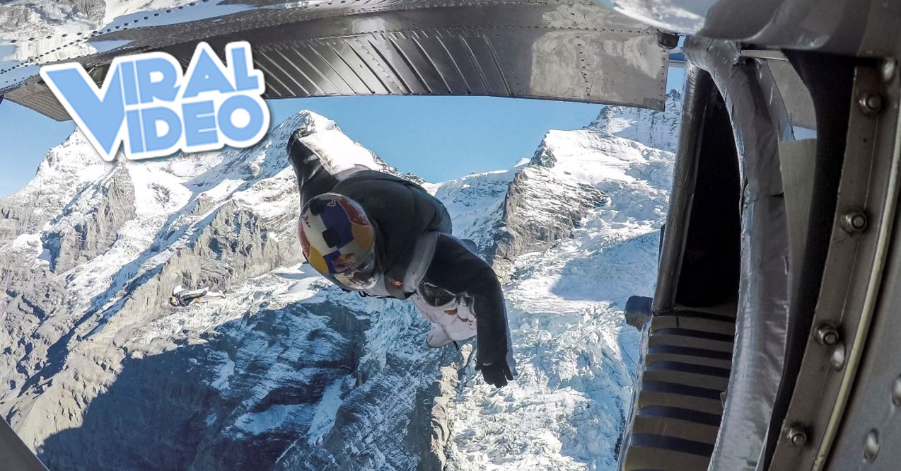 Viral Video: Wingsuit Flyers Jump Into a Plane