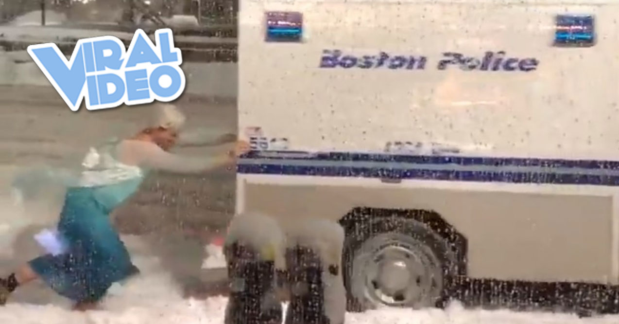 Viral Video: Drag Queen Elsa Frees Police Truck