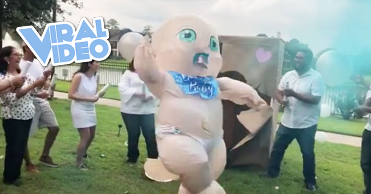 Viral Video: A Gender Reveal Featuring A Giant Inflatable Baby Suit