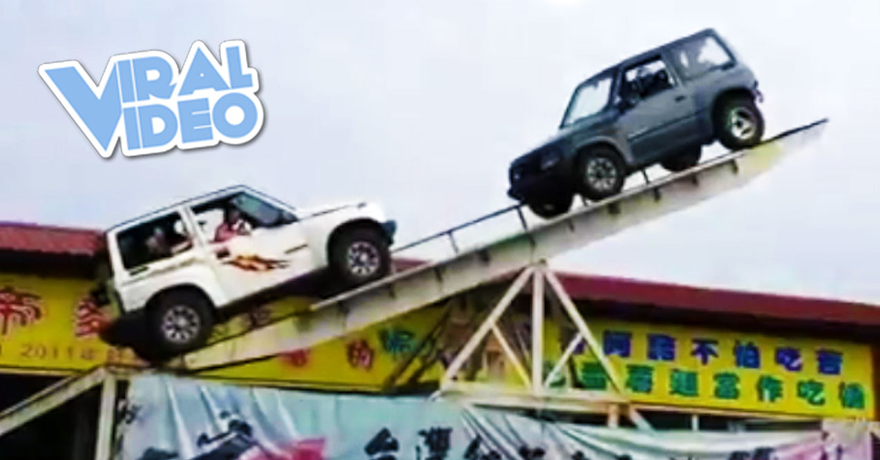 Viral Video: Two Cars Playing Seesaw