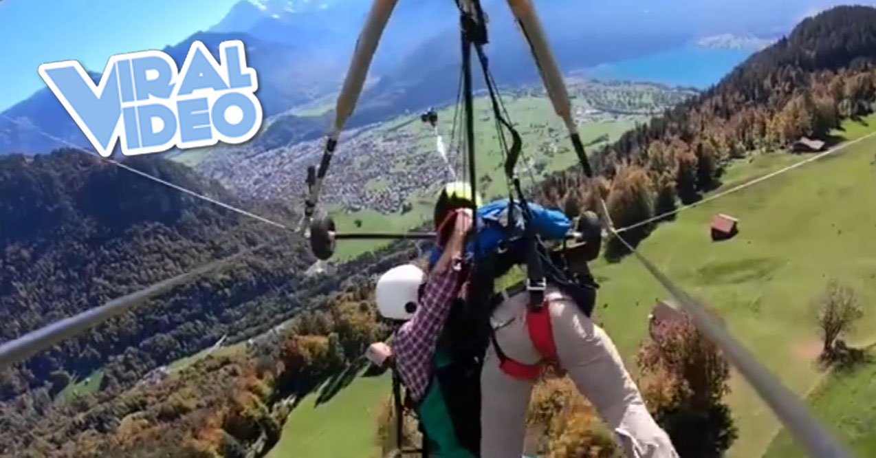 Viral Video: Hang-Glider Holds On for Dear Life