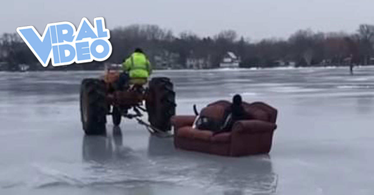Viral Video: Ice Skating on a Comfy Couch