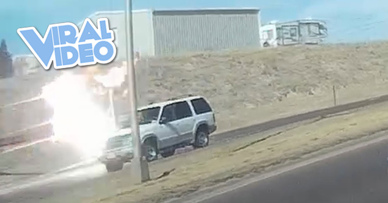 Viral Video: Live Power Lines Hit Car Driving