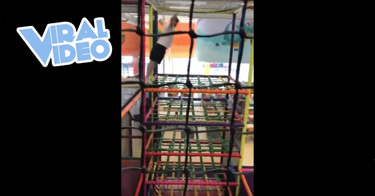 Viral Video: A Dad Belly Flops Through A Kid’s Play Structure