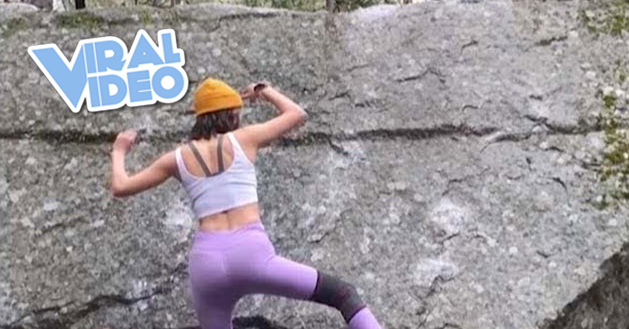 Viral Video: Climbing A Rock Without Hands
