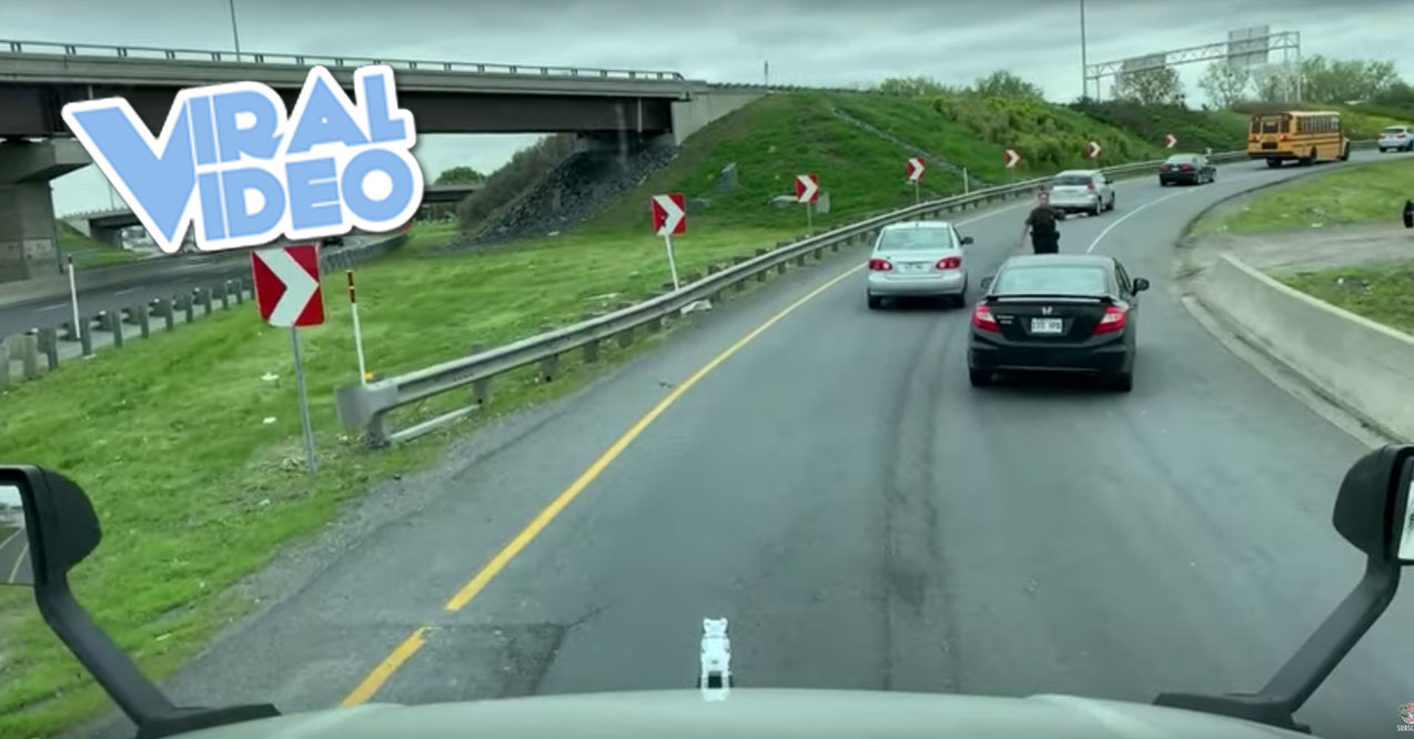 Viral Video: Cop Pulls Over A Car Cheating to Merge