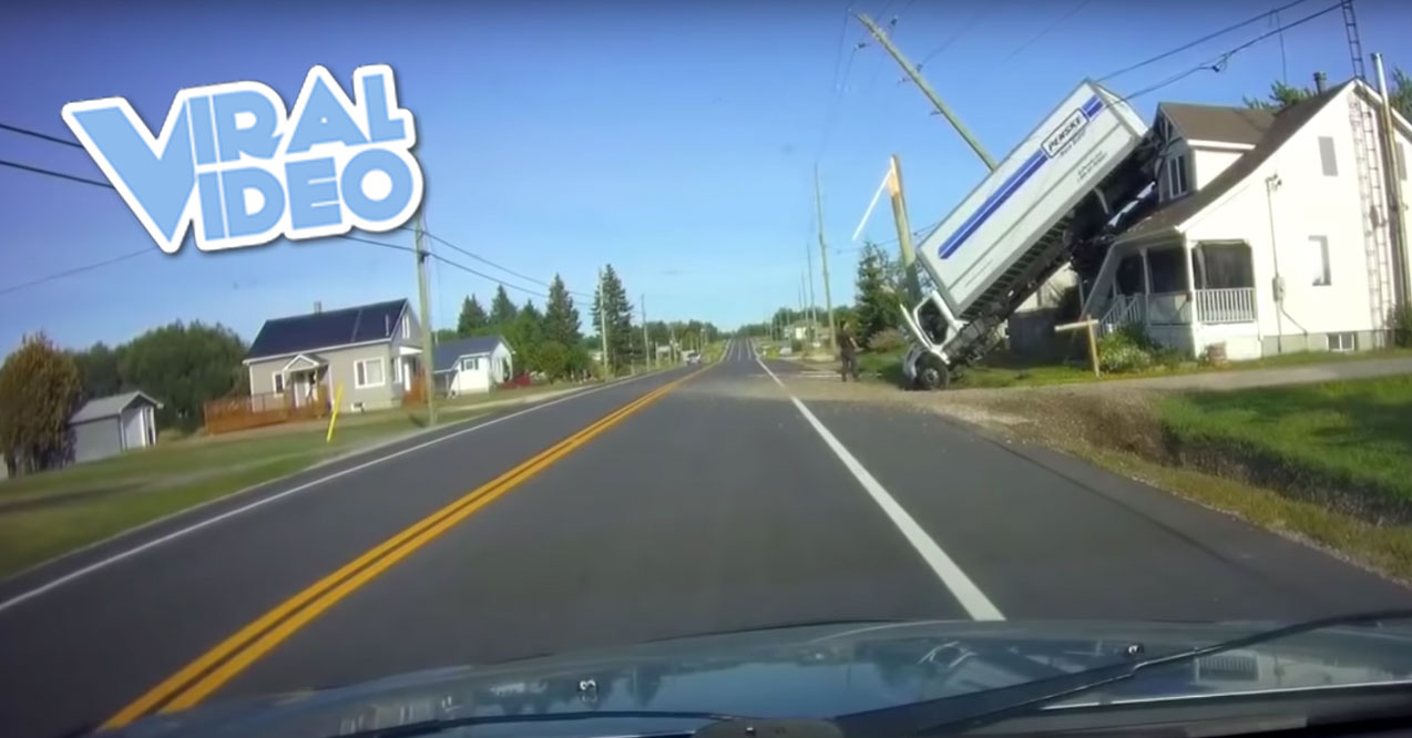 Viral Video: Truck Lands On House Roof
