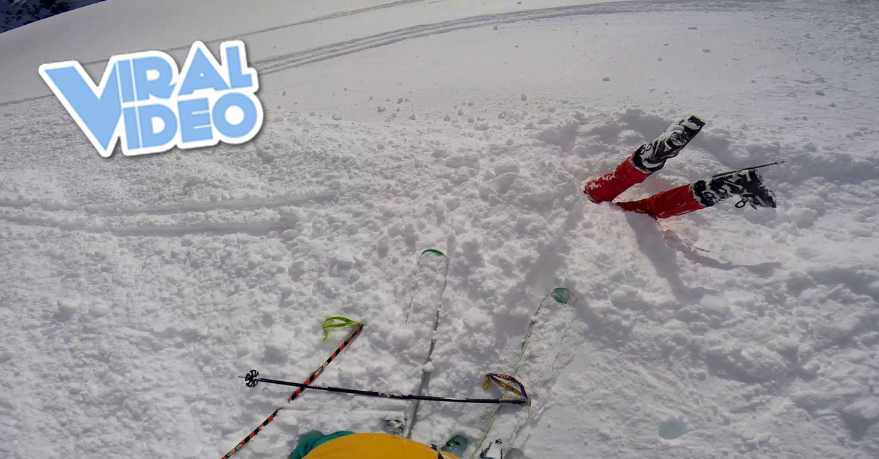 Viral Video: Skier Stuck Headfirst in the Snow