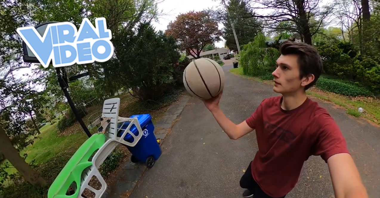 Viral Video: 70 Step Basketball Trickshot