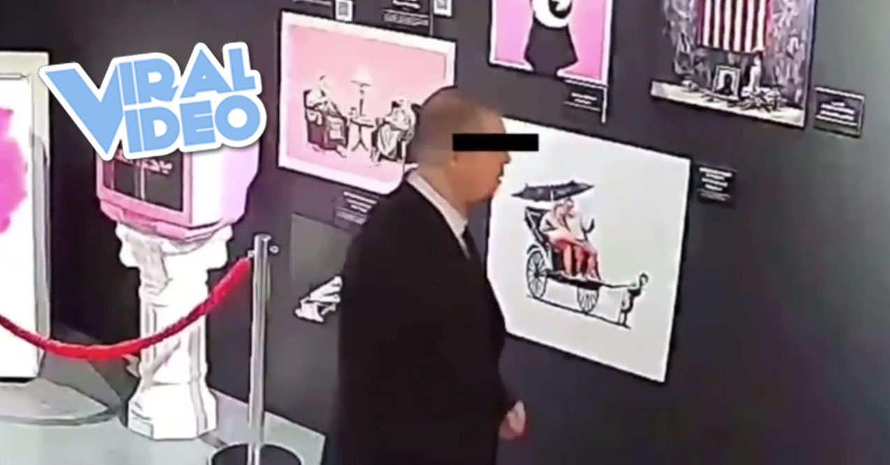 Viral Video: A Security Guard Tried to Eat Part of an Art Exhibit